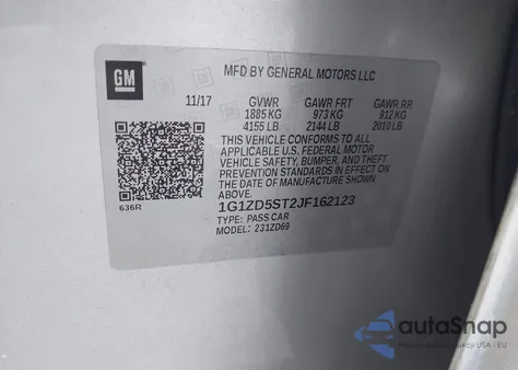 2018 Chevrolet Malibu Lt from USA, damaged, VIN 1G1ZD5ST2JF162123